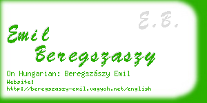 emil beregszaszy business card