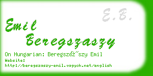 emil beregszaszy business card